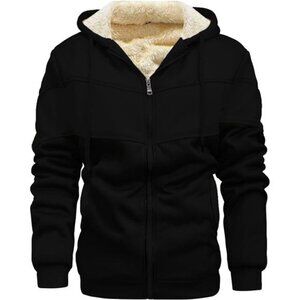 Men's Winter Fleece Thermal Jackets for Men Sherpa Lined Hoodies Warm Thick